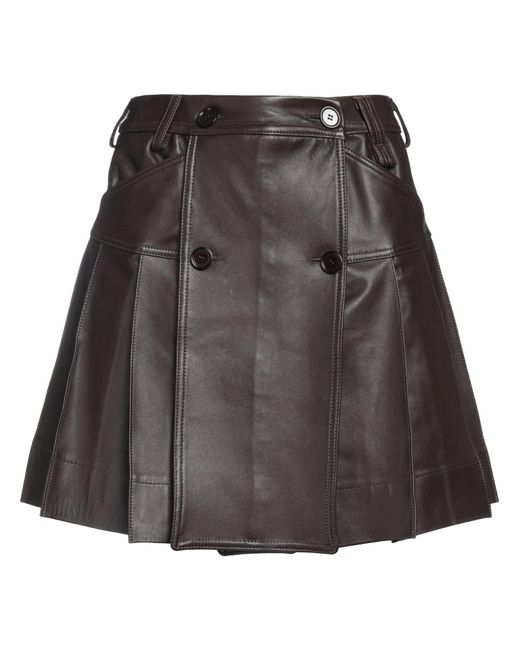 Simone Rocha Gray Dark Mini Skirt Calfskin