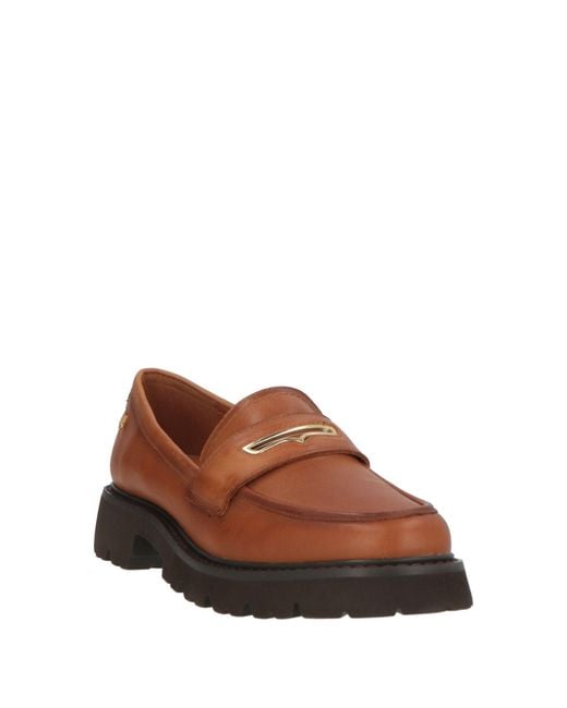 Carmela Brown Tan Loafers Leather