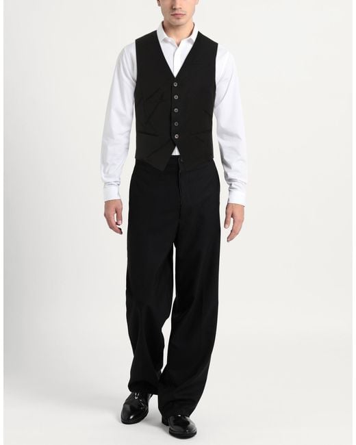 Ibrigu Black Tailored Vest Wool for men