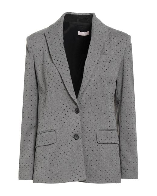 Liu Jo Gray Blazer Polyester, Viscose, Elastane