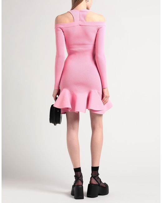 McQueen Pink Mini Dress Viscose, Polyester, Polyamide, Elastane