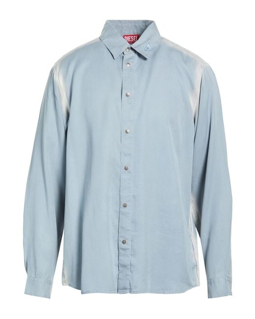 DIESEL Blue Shirt Lyocell for men