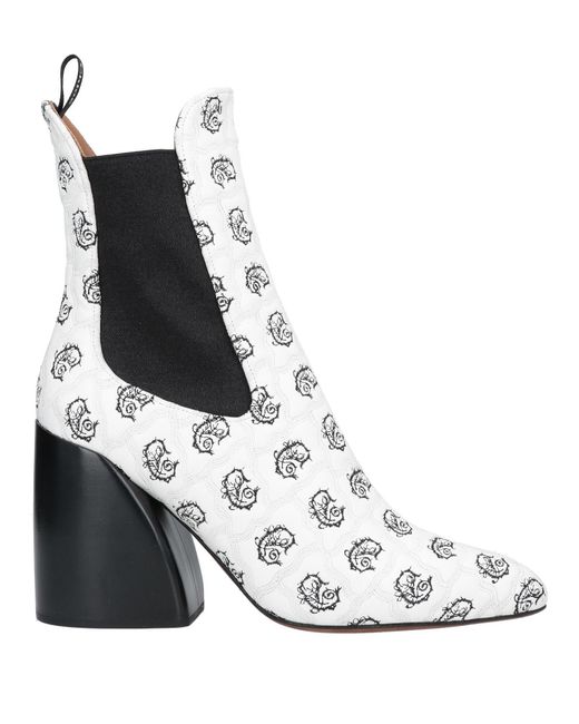 Chloé White Ankle Boots