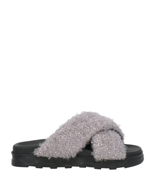Fabiana Filippi Gray Sandals Merino Wool, Polyamide, Polyester