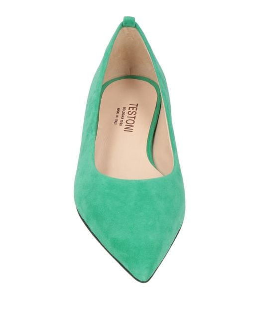 Testoni Green Ballet Flats