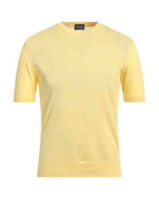 Drumohr Yellow Sweater Linen, Cotton for men