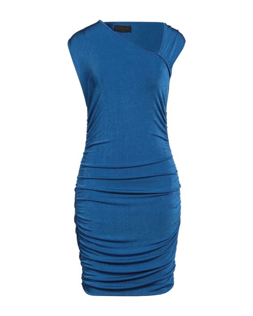 Gaelle Paris Blue Midi Dress Polyester, Elastane