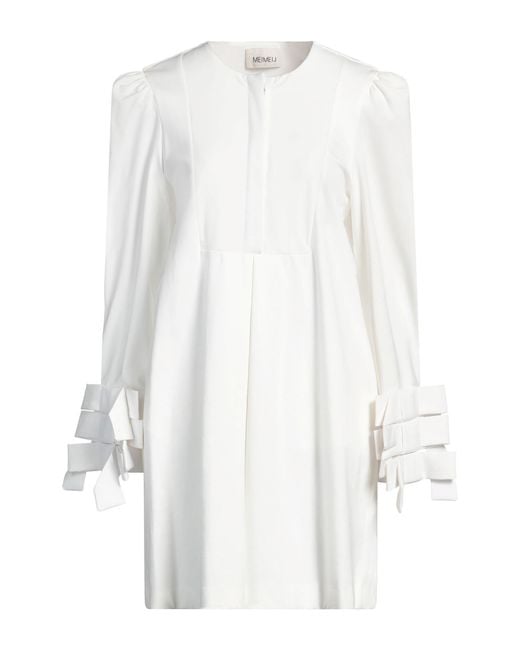 MEIMEIJ White Mini Dress Viscose, Polyamide, Elastane, Polyester