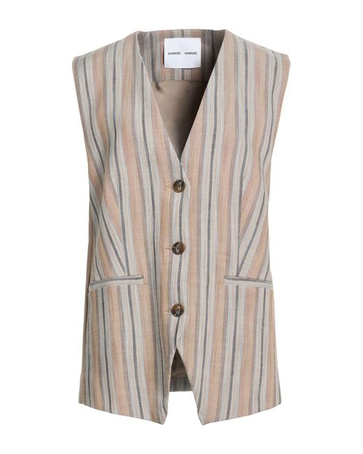 Samsøe & Samsøe Gray Blazer Ecovero Viscose, Polyester, Elastane