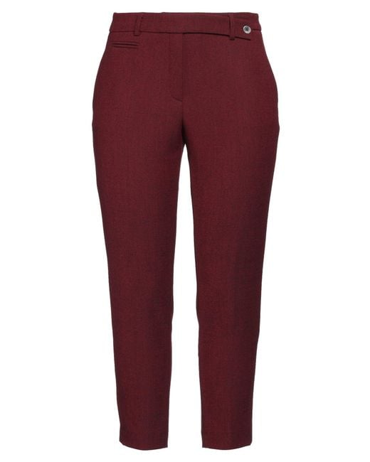 Seductive Red Pants Polyester, Viscose, Wool, Elastane