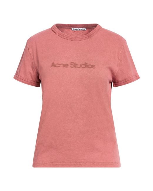 Acne Pink Rust T-Shirt Cotton