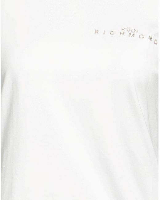 John Richmond White T-Shirt Cotton, Elastane