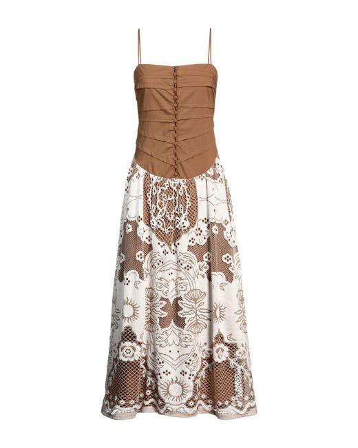 Beatrice B. Natural Midi Dress Cotton, Polyamide, Polyester