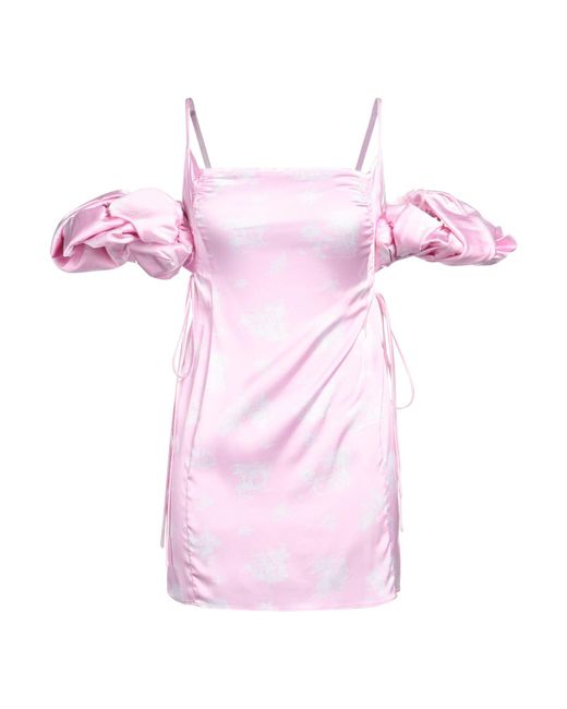 Jacquemus Pink Light Puffed Sleeve Mini Dress
