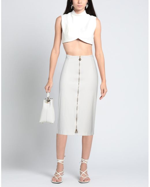 Pinko White Midi Skirt