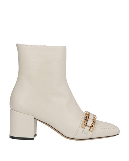 Roberto Festa White Ivory Ankle Boots Calfskin