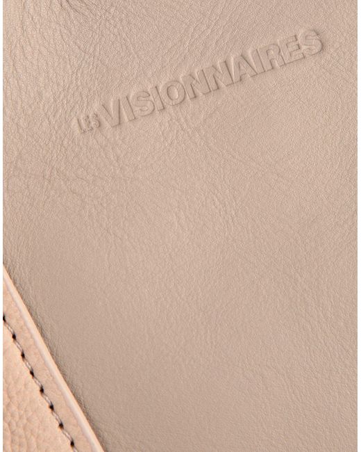 LES VISIONNAIRES Natural Mia Bicolor Satiny Leather -- Handbag Bovine Leather