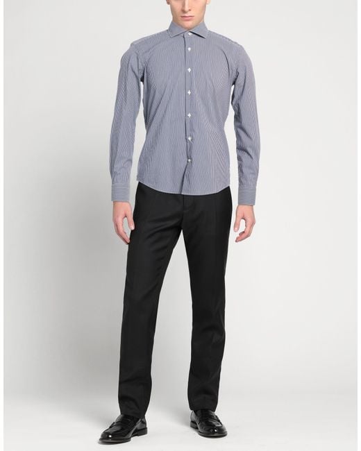 Ghirardelli Blue Charcoal Shirt Cotton, Polyamide, Elastane for men