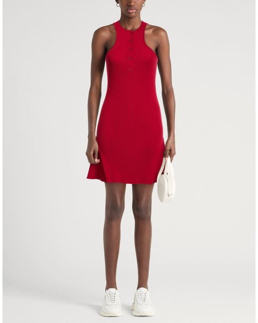 Courreges Red Mini Dress Viscose, Polyester