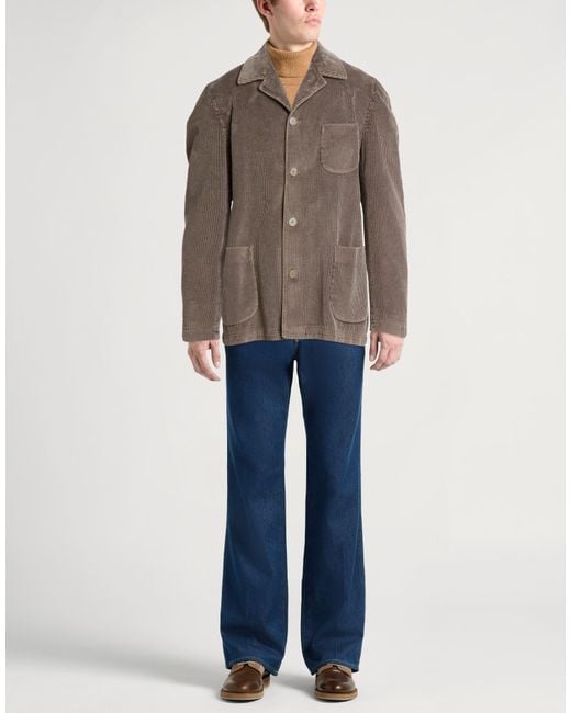 Santaniello Brown Blazer Cotton for men