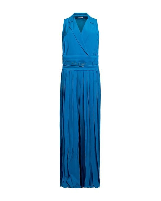 SIMONA CORSELLINI Blue Azure Jumpsuit Acetate, Silk