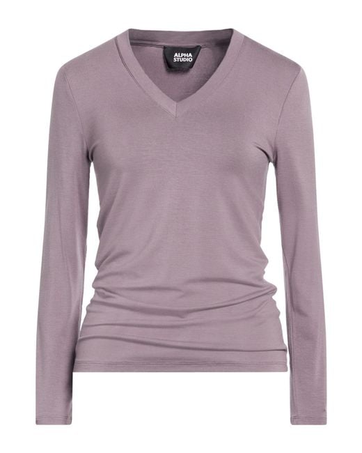 Alpha Studio Purple T-Shirt Viscose, Elastane