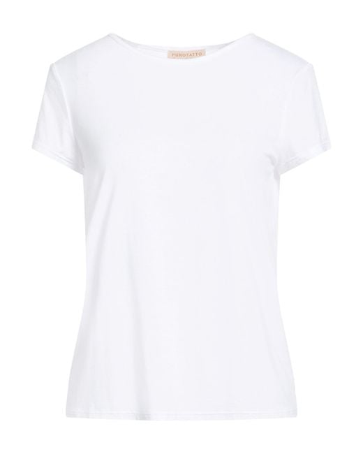 Purotatto White T-Shirt Viscose, Elastane