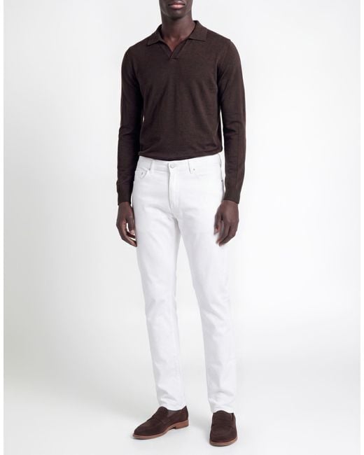 Baldessarini White Pants Cotton, Elastane for men