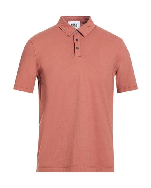 Alpha Studio Pink Polo Shirt Cotton, Elastane for men