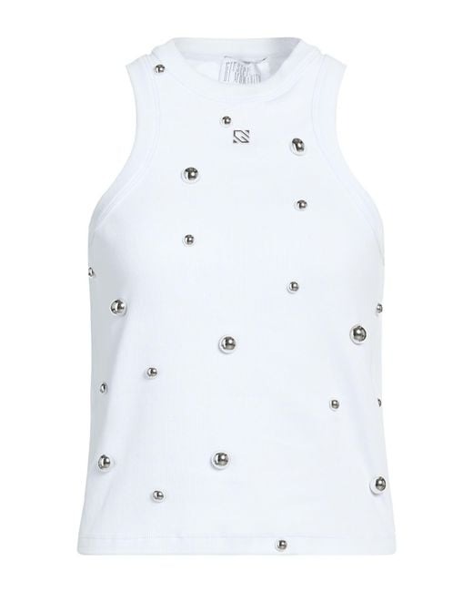 GIUSEPPE DI MORABITO White Top Cotton, Elastane