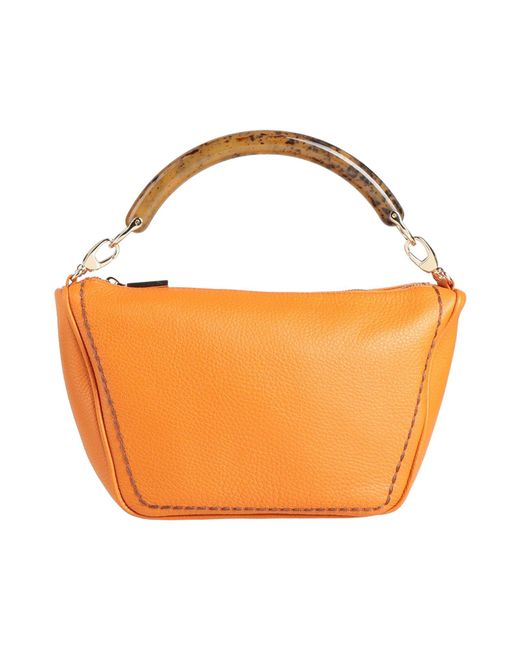 Plinio Visona' Orange Handbag Leather