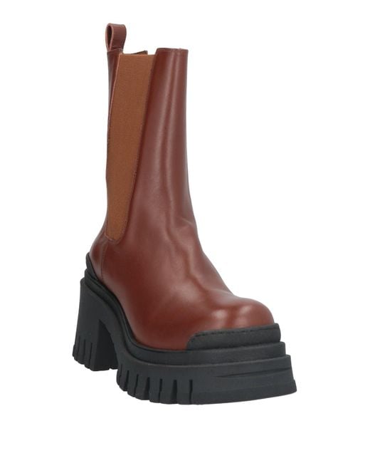 Ennequadro Brown Ankle Boots Calfskin
