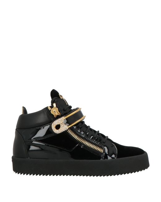 Giuseppe Zanotti Black Sneakers Leather, Textile Fibers
