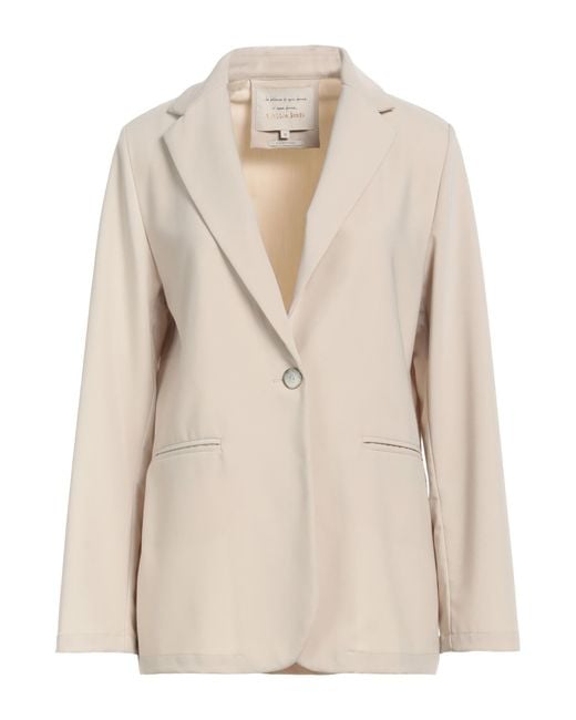 ALESSIA SANTI Natural Blazer Polyester, Viscose, Elastane