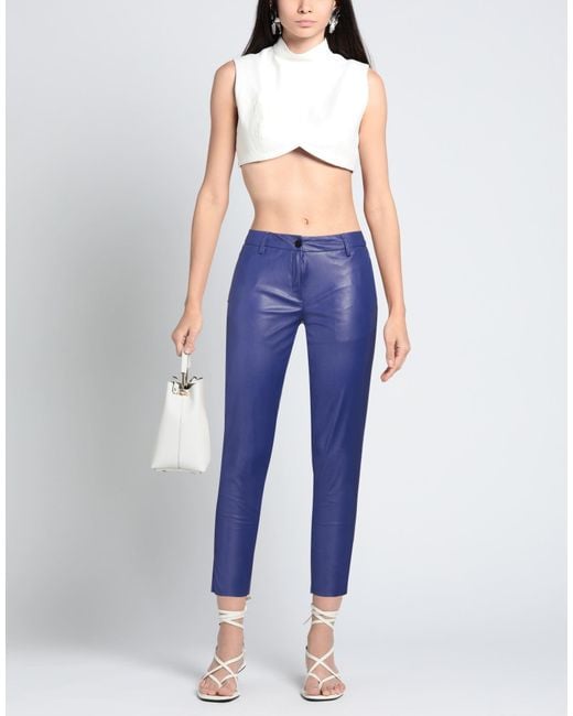 White Sand Blue Pants Polyester, Polyurethane