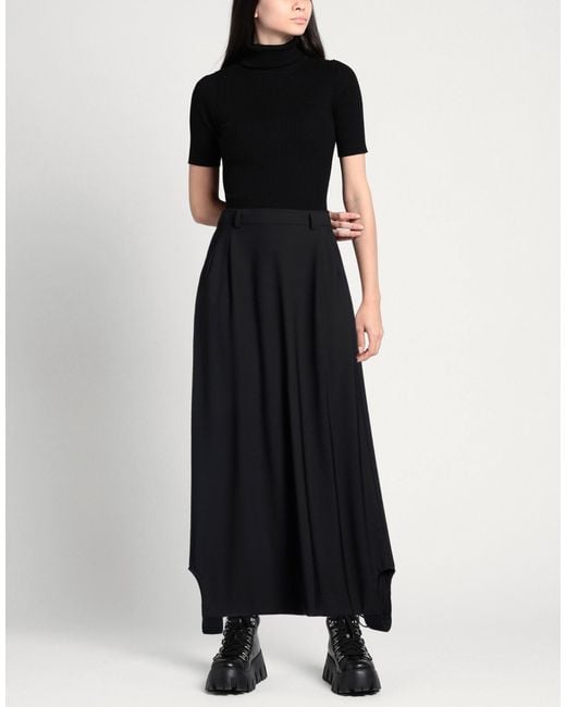 ALAINPAUL Black Maxi Skirt Virgin Wool, Polyamide, Elastane