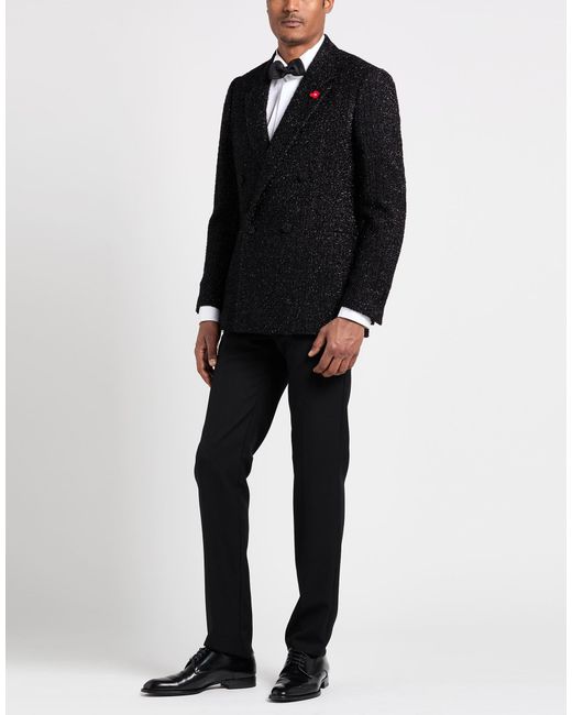 Lardini Black Blazer Polyamide, Wool, Acrylic, Silk for men