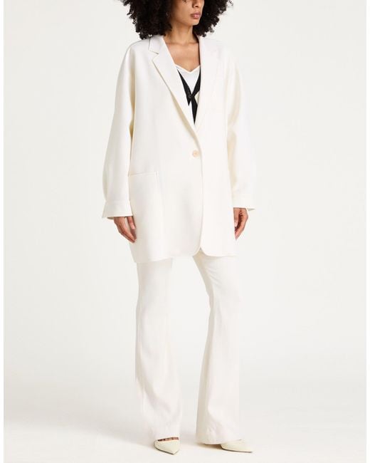 Max Mara White Overcoat & Trench Coat