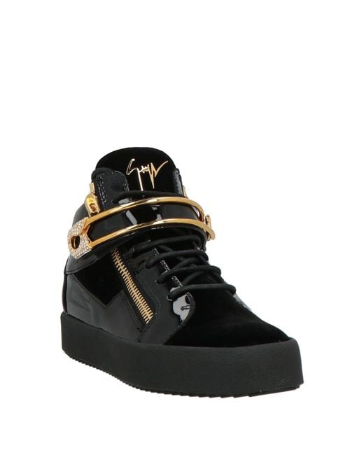 Giuseppe Zanotti Black Sneakers Leather, Textile Fibers