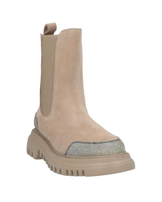 Tosca Blu Brown Ankle Boots Leather, Textile Fibers