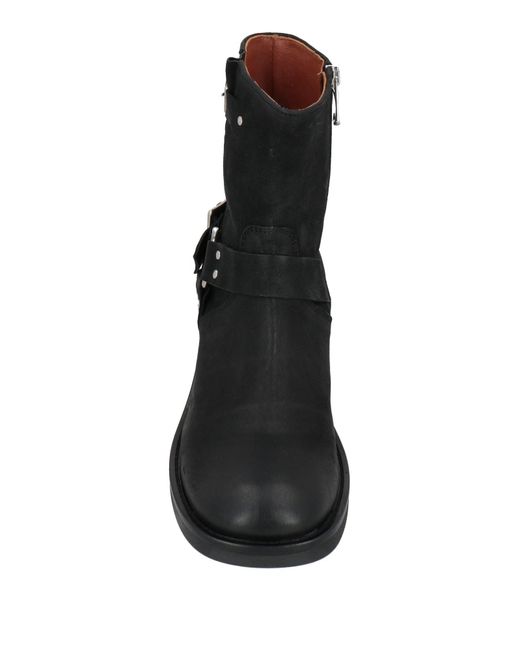 CURIOSITÉ Black Ankle Boots Leather