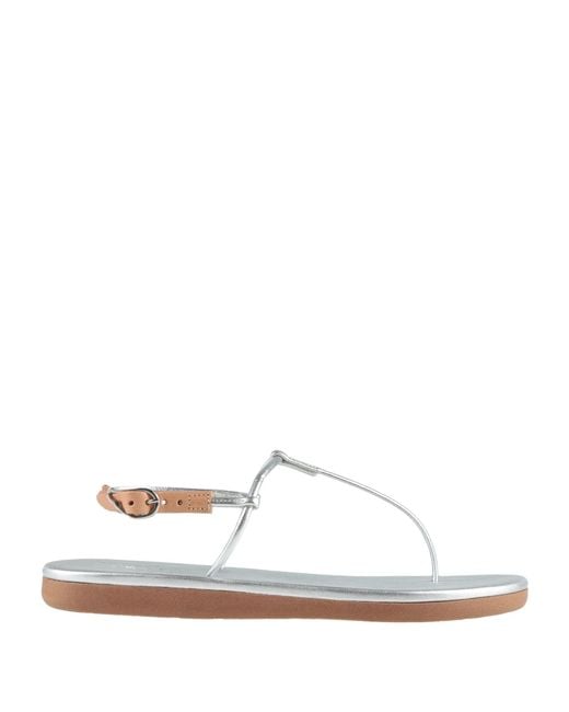 Ancient Greek Sandals White Thong Sandal Leather
