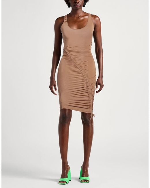 Matériel Brown Camel Mini Dress Polyester, Elastane