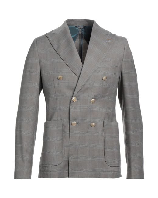 Daniele Alessandrini Gray Blazer Polyester, Elastane for men