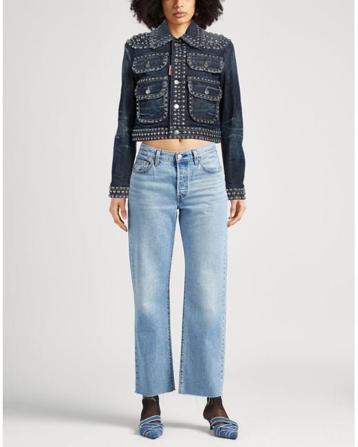 DSquared² Blue Denim Outerwear Cotton, Elastane