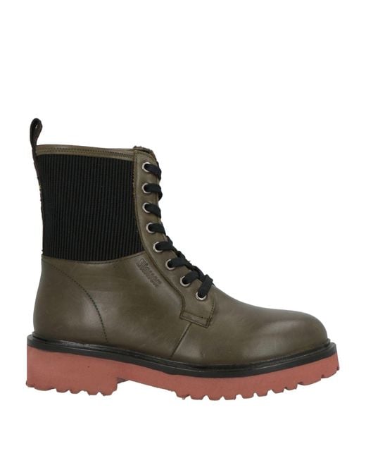 Blauer Brown Military Ankle Boots Soft Leather, Textile Fibers