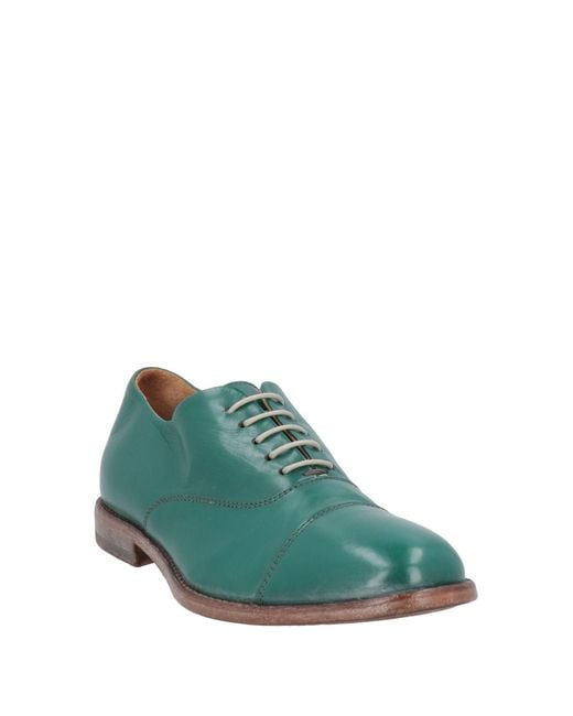 Moma Green Lace-Up Shoes Leather