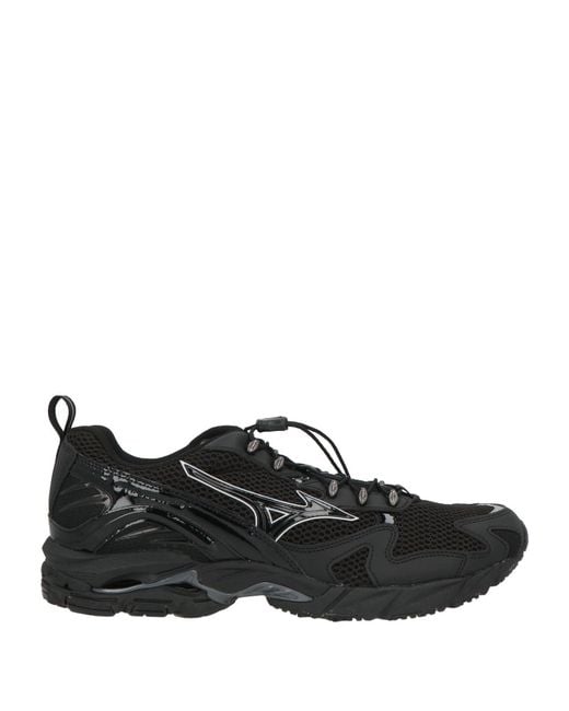 Mizuno Black Sneakers Technical Fibers, Synthetic Material