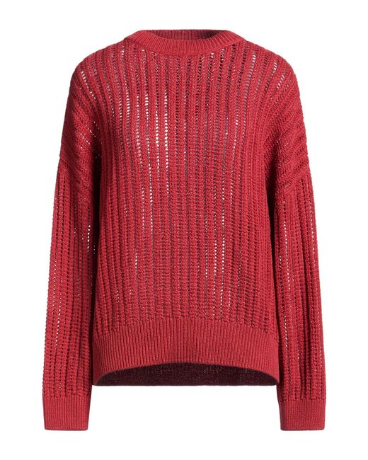 Brunello Cucinelli Red Sweater Cotton, Brass