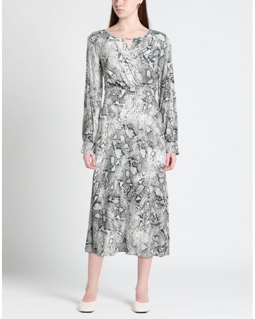 Clips More Gray Midi Dress Viscose, Elastane